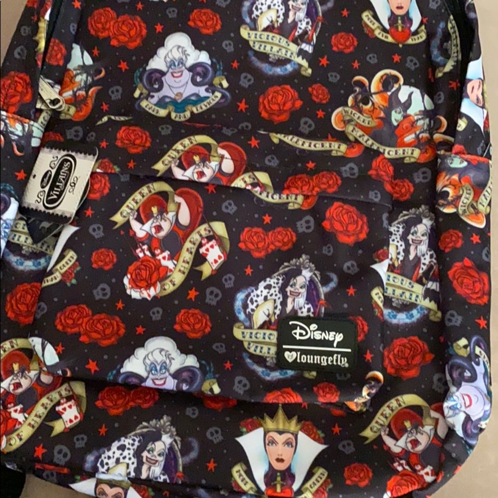 Disney loungefly villain backpack NWT tattoo flash